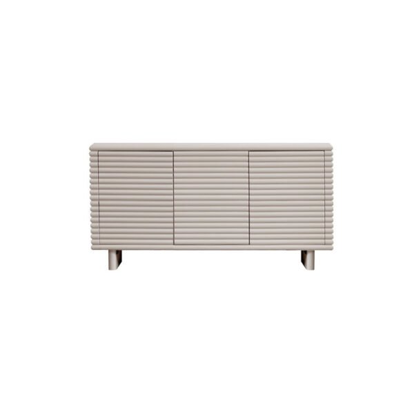 HE3708-MDF-OffWhite Wooden Storage Cabinet with Fluted Design HE3708