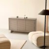 Wooden Storage Cabinet with Fluted Design HE3708