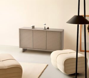 Wooden Storage Cabinet with Fluted Design HE3708