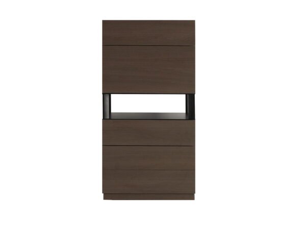 HE3712-2拷贝 Customizable Brown Walnut Veneer Wood Cabinet HE3712