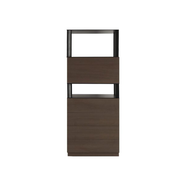 HE3712-4拷贝 Customizable Brown Walnut Veneer Wood Cabinet HE3712