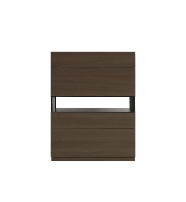 HE3713-01 Customizable Brown Walnut Veneer Wood Cabinet HE3712