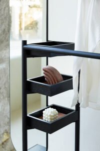 Metal Hat Coat Rack Storage Wardrobe With Dressing Mirrors HE5648