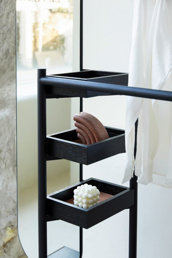 HE5648 (4) Metal Hat Coat Rack Storage Wardrobe With Dressing Mirrors HE5648