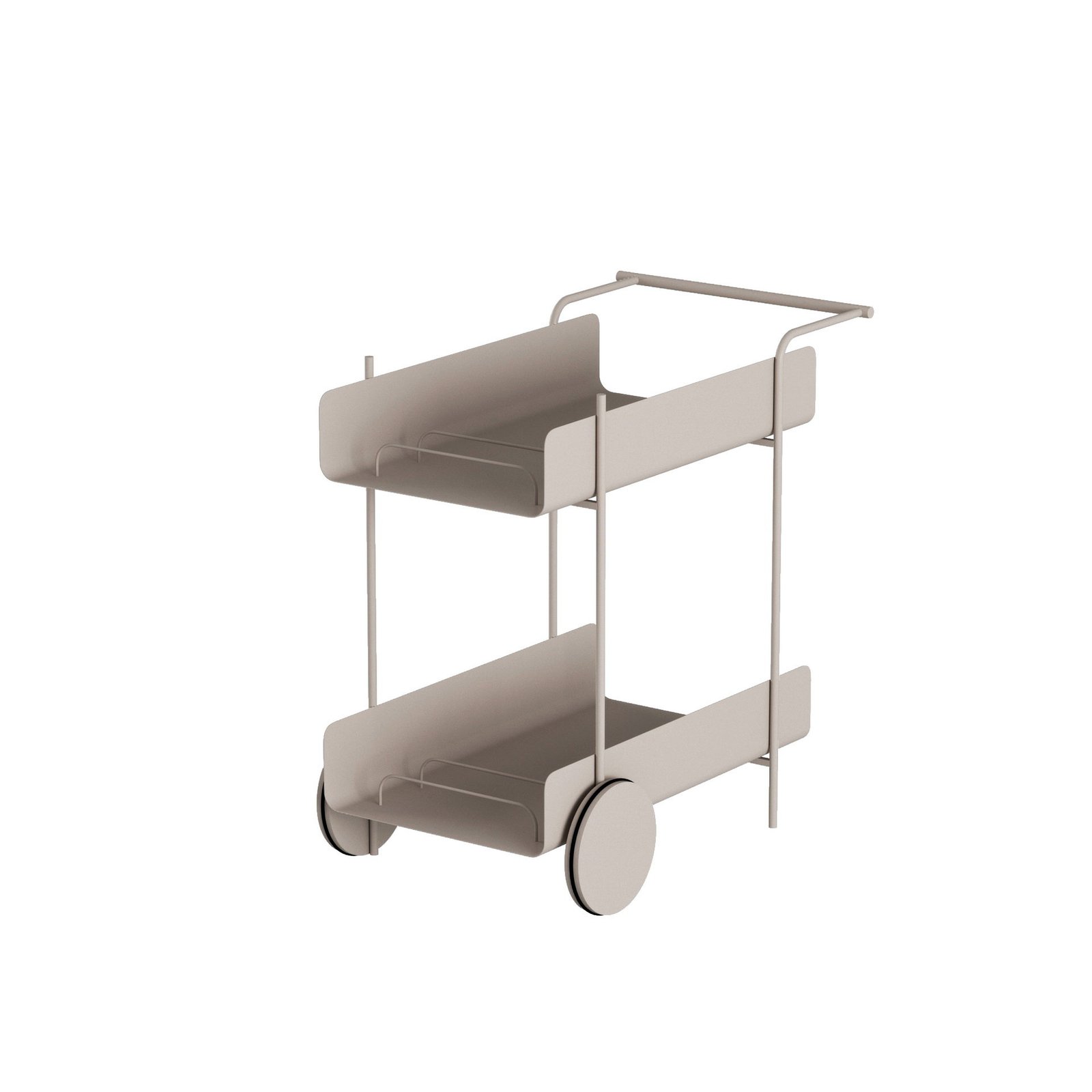 IE006-Side Table-White French Coffee Side Trolley With Wheels IE006