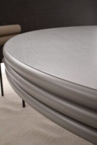 Wooden Minimal Veneer Oak Round Shaped Dining Tables A964