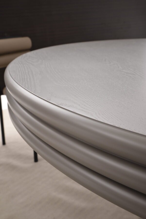 Img33792 Wooden Minimal Veneer Oak Round Shaped Dining Tables A964