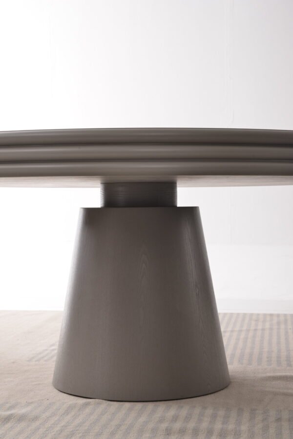 Img33796 Wooden Minimal Veneer Oak Round Shaped Dining Tables A964