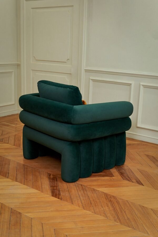 JHB146 (5) Luxury French Velvet Tubing Arm Chair JHB146