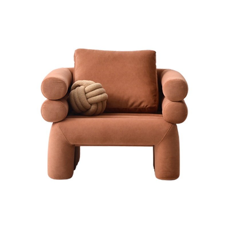 JHB146-velvet-fabric-burnt orange Luxury French Velvet Tubing Arm Chair JHB146