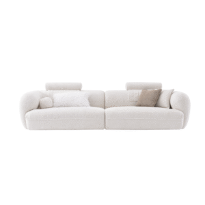 Nordic Comfortable Cream Boucle Fabric Sofa JHB196