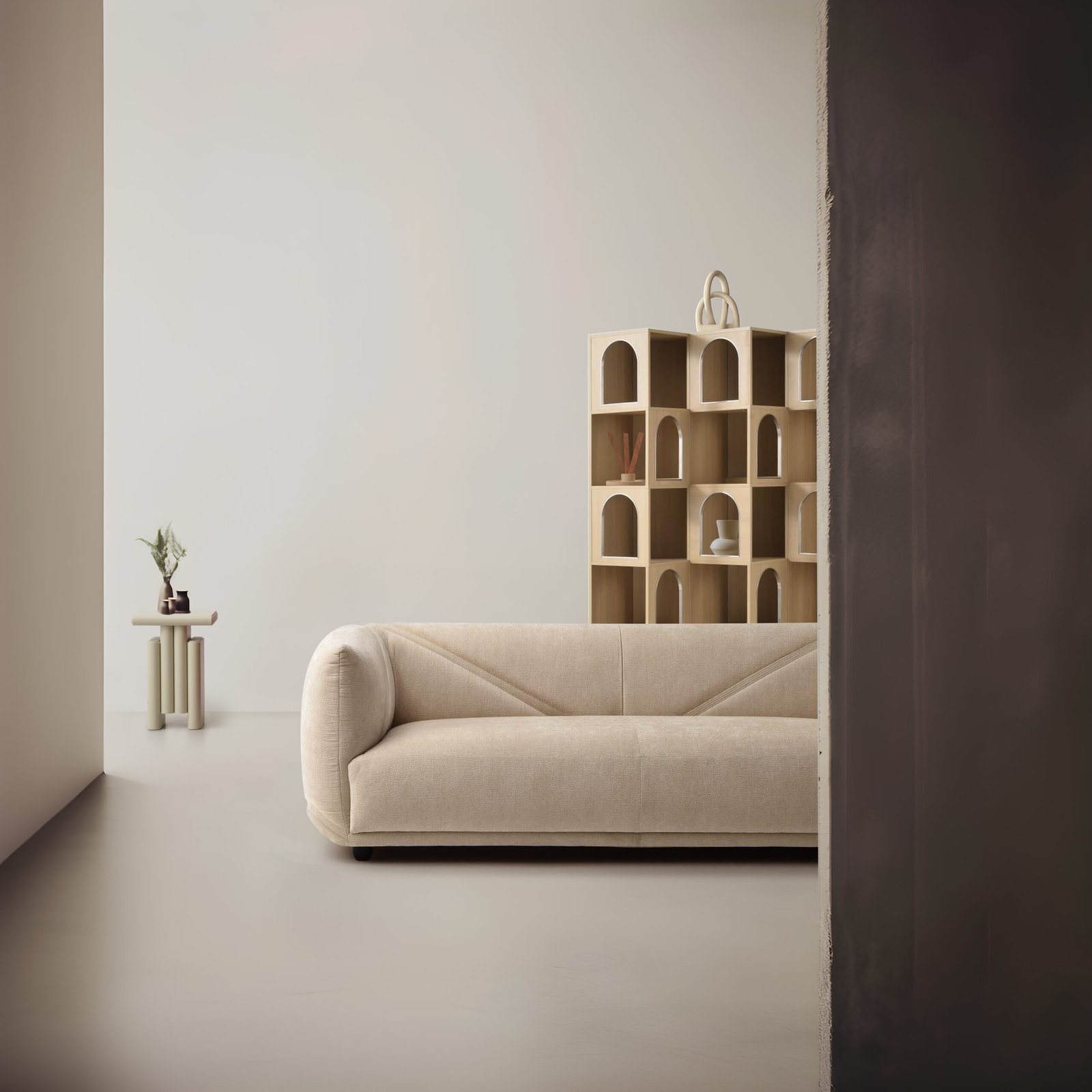 Curved Fabric Mochi Sofa JHB197