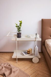 French Coffee Side Trolley With Wheels IE006