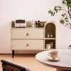 Ins Style Cream-Colored Wood Sideboard Cabinet HE3706