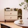 Ins Style Cream-Colored Wood Sideboard Cabinet HE3706