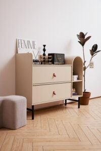 Ins Style Cream-Colored Wood Sideboard Cabinet HE3706