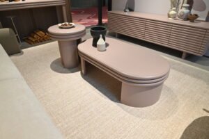 French Style Solid Mdf Veneer Round Wood Coffee Table C295