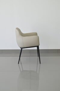 Nordic Artificial Leather Grey Dinning Armchair B954