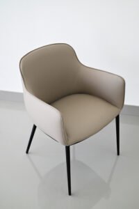 Nordic Artificial Leather Grey Dinning Armchair B954