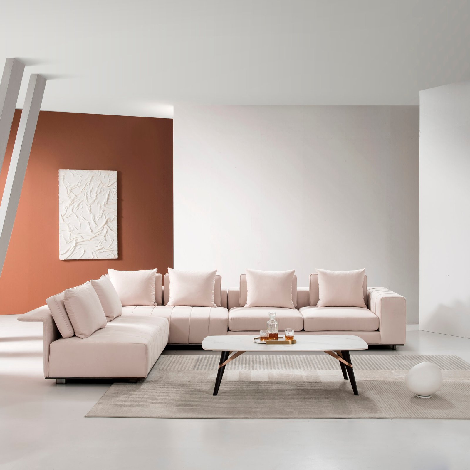 UN004 (4) Italian Design Luxury Large Leather Sectional Sofa UN004
