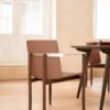 Metal Backrest Wood Leather Fabric Dining Chair B938