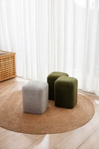Entrance Furry Foot Rest Stool JHB164