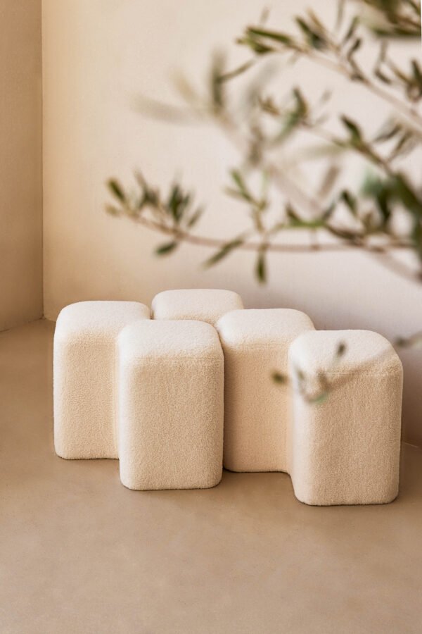WHLX2423 Entrance Furry Foot Rest Stool JHB164