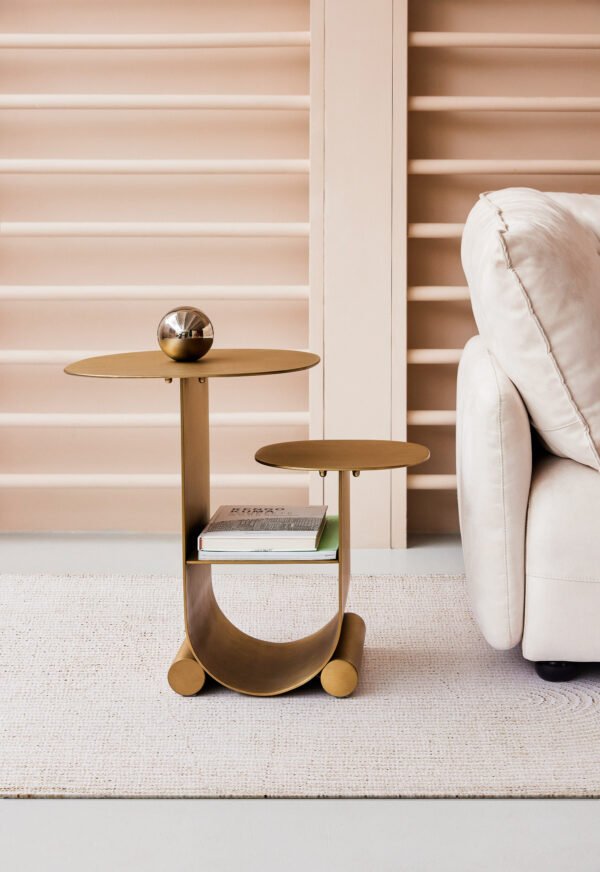 WHLX38378 Gold Color Stainless Steel Side Table C275