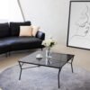 Square Metal Frame Glass Coffee Table C289