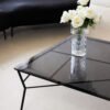 Square Metal Frame Glass Coffee Table C289