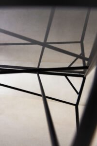 Square Metal Frame Glass Coffee Table C289