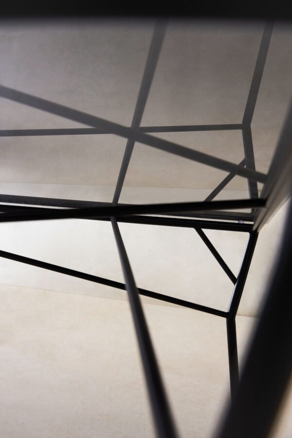 WHLX50819 Square Metal Frame Glass Coffee Table C289