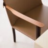 Metal Backrest Wood Leather Fabric Dining Chair B938