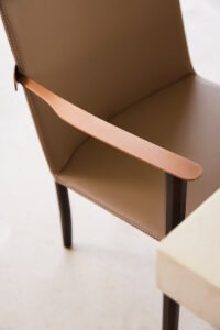 Metal Backrest Wood Leather Fabric Dining Chair B938