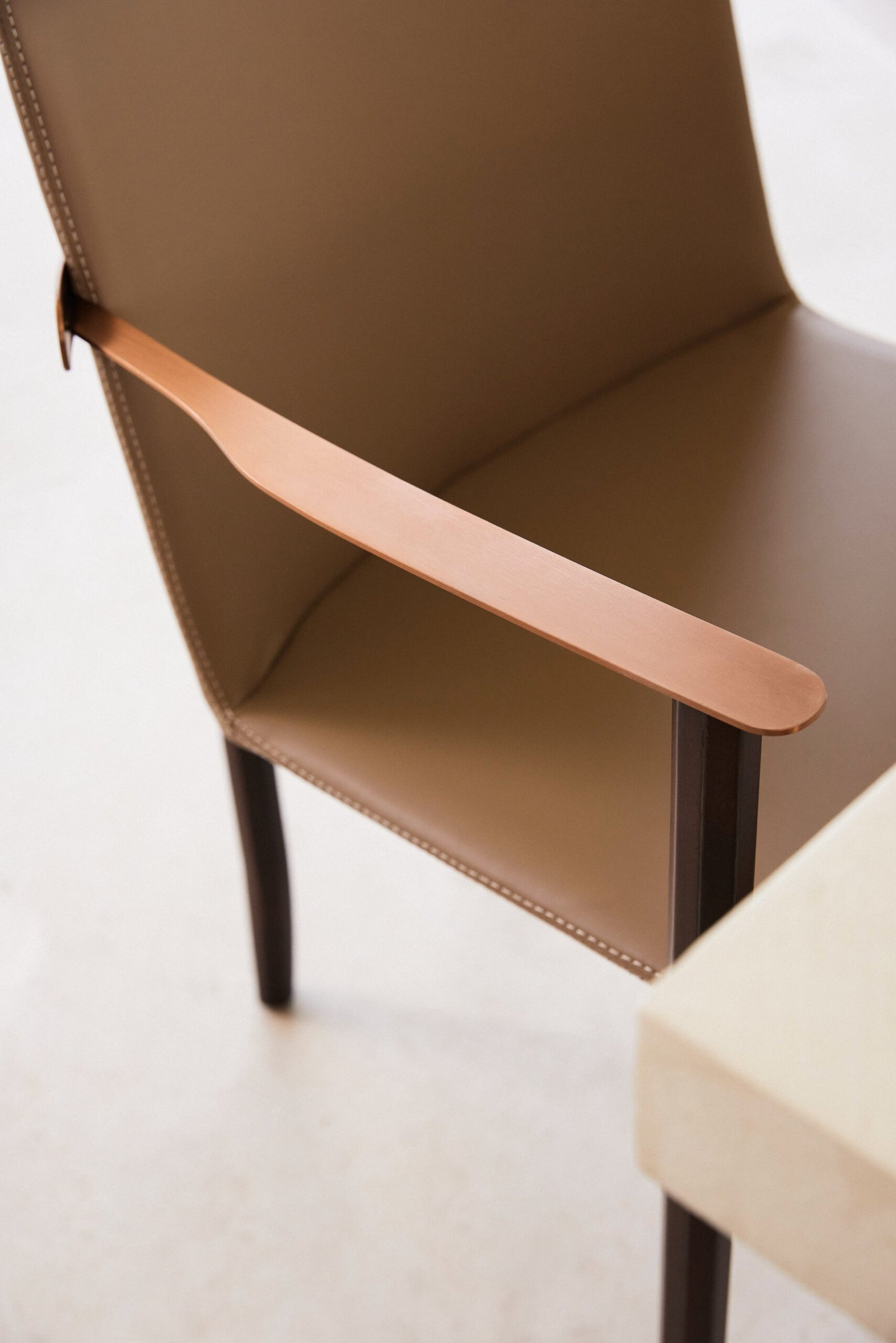 Metal Backrest Wood Leather Fabric Dining Chair B938