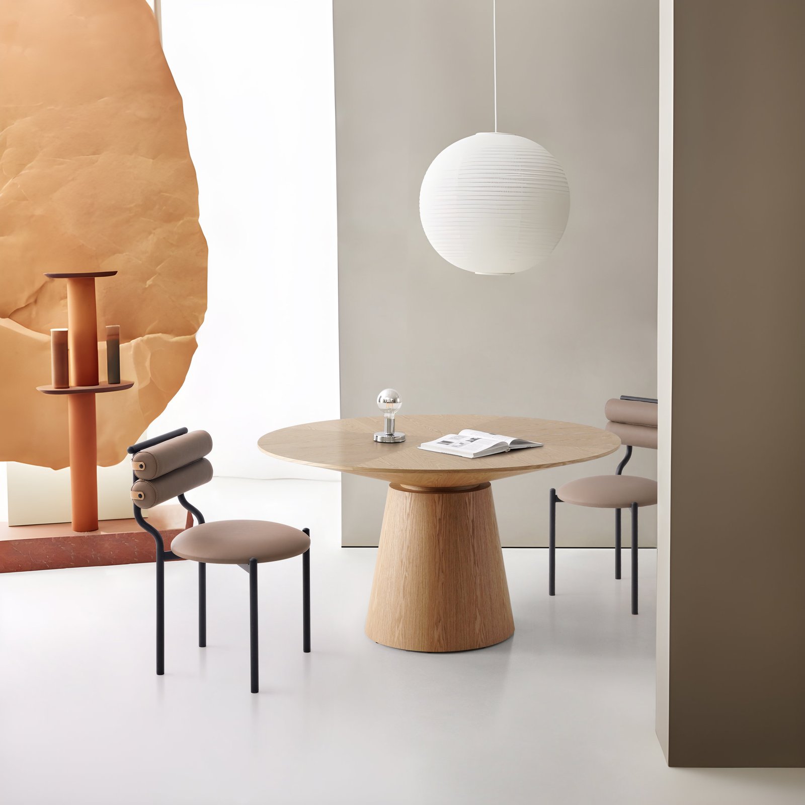 Wooden Veneer Classic Round Dining Tables A934C