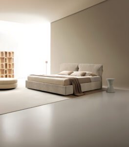 Nordic Minimalist Double-Size Upholstered Bed  HE6594