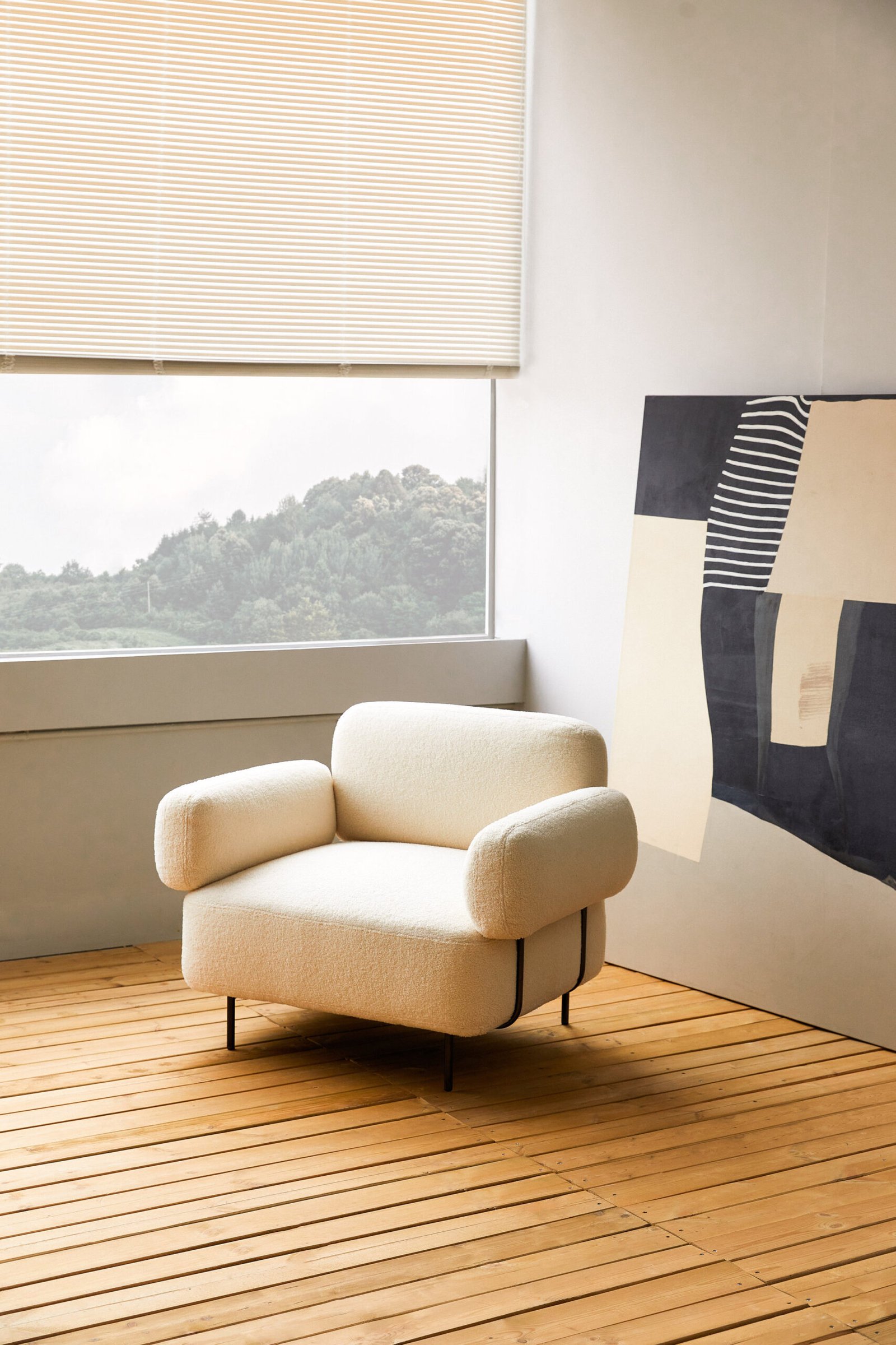 Modern Teddy Boucle Fabric Bread Sofa JHB150