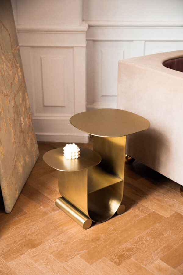 午后理想0019 1-1 Gold Color Stainless Steel Side Table C275