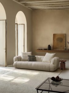 Modern Curved Teddy Fabric Sofa JHB210