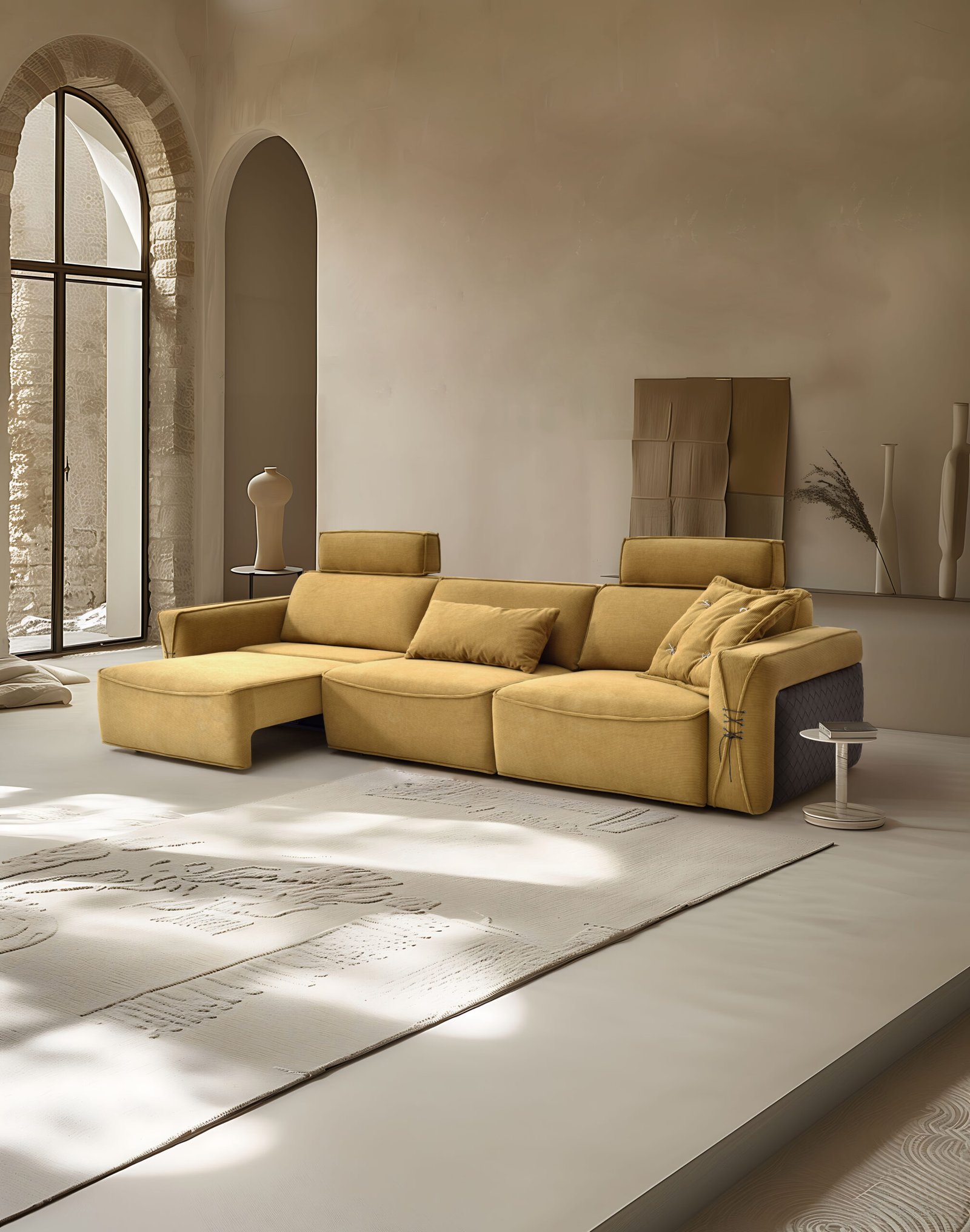 Lying Flat Sectional Sleep Reclining Electric Sofa Bed JHB195