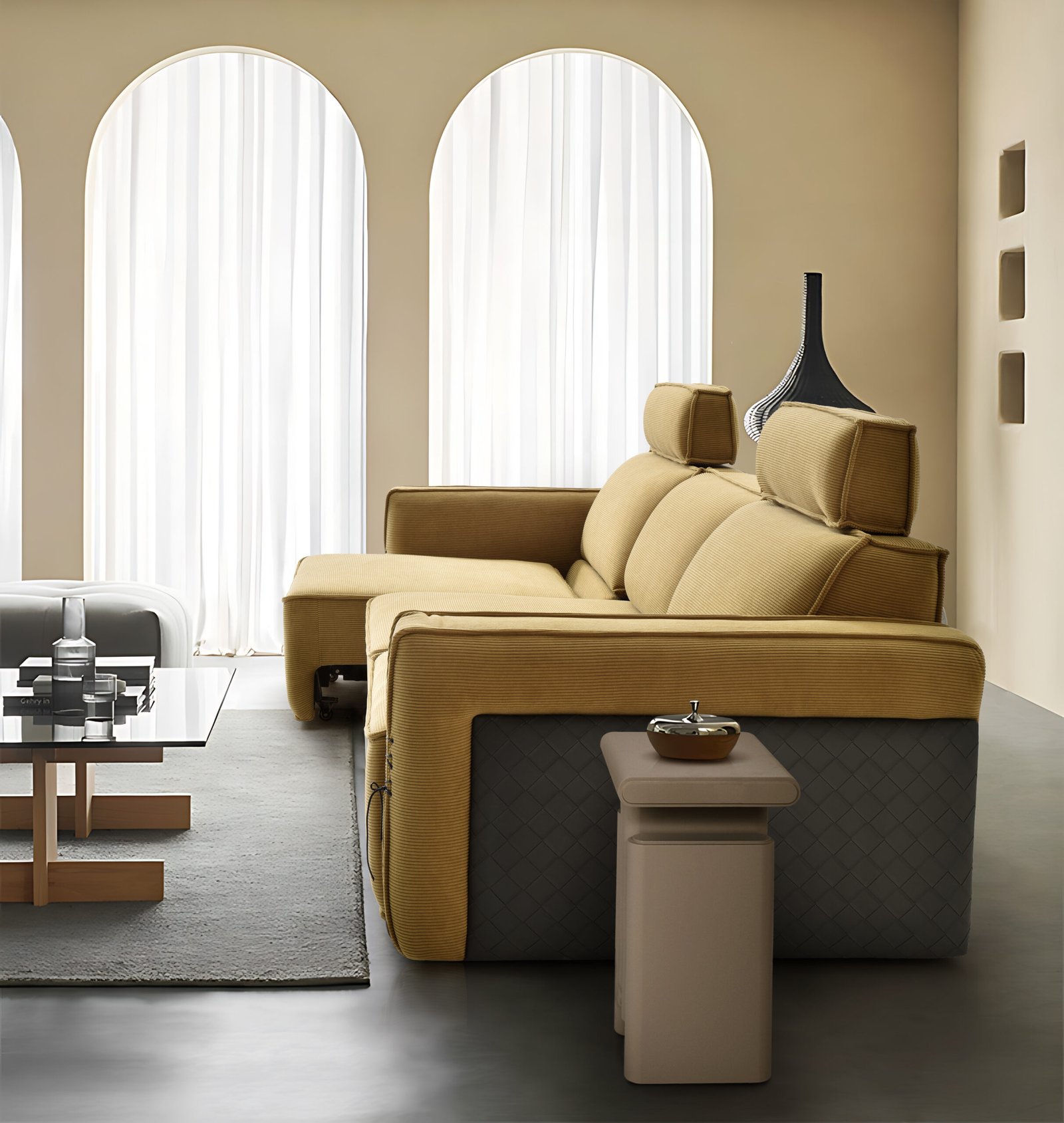 Lying Flat Sectional Sleep Reclining Electric Sofa Bed JHB195