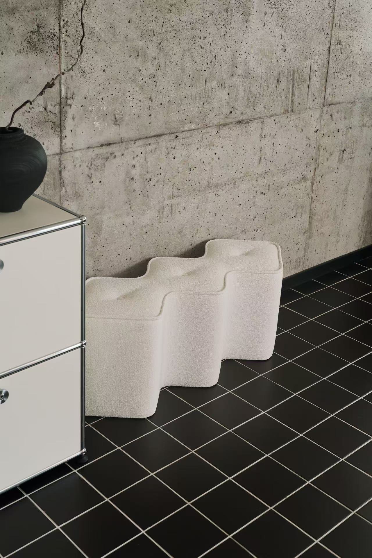 Entrance Furry Foot Rest Stool JHB164A
