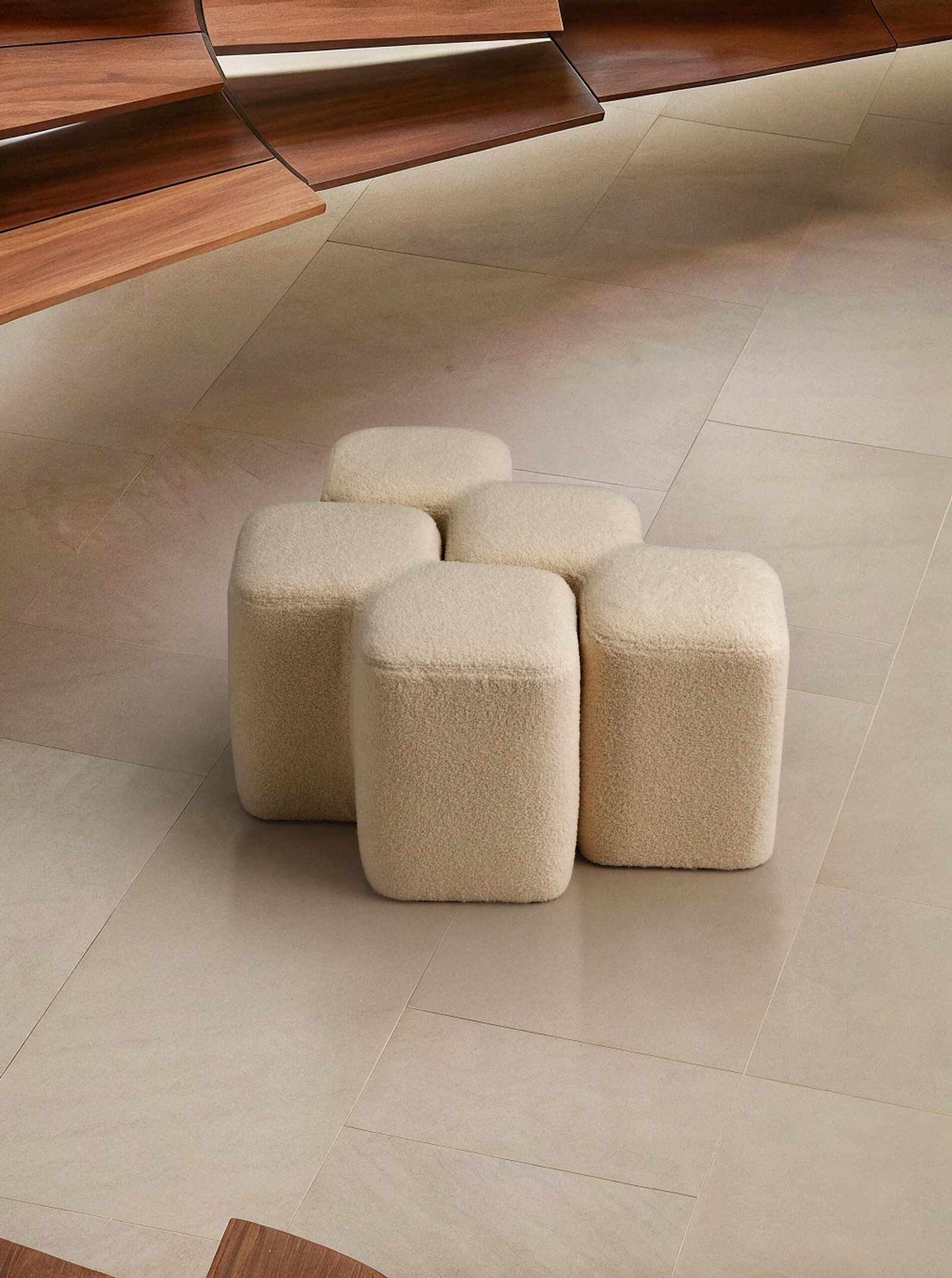 Entrance Furry Foot Rest Stool JHB164
