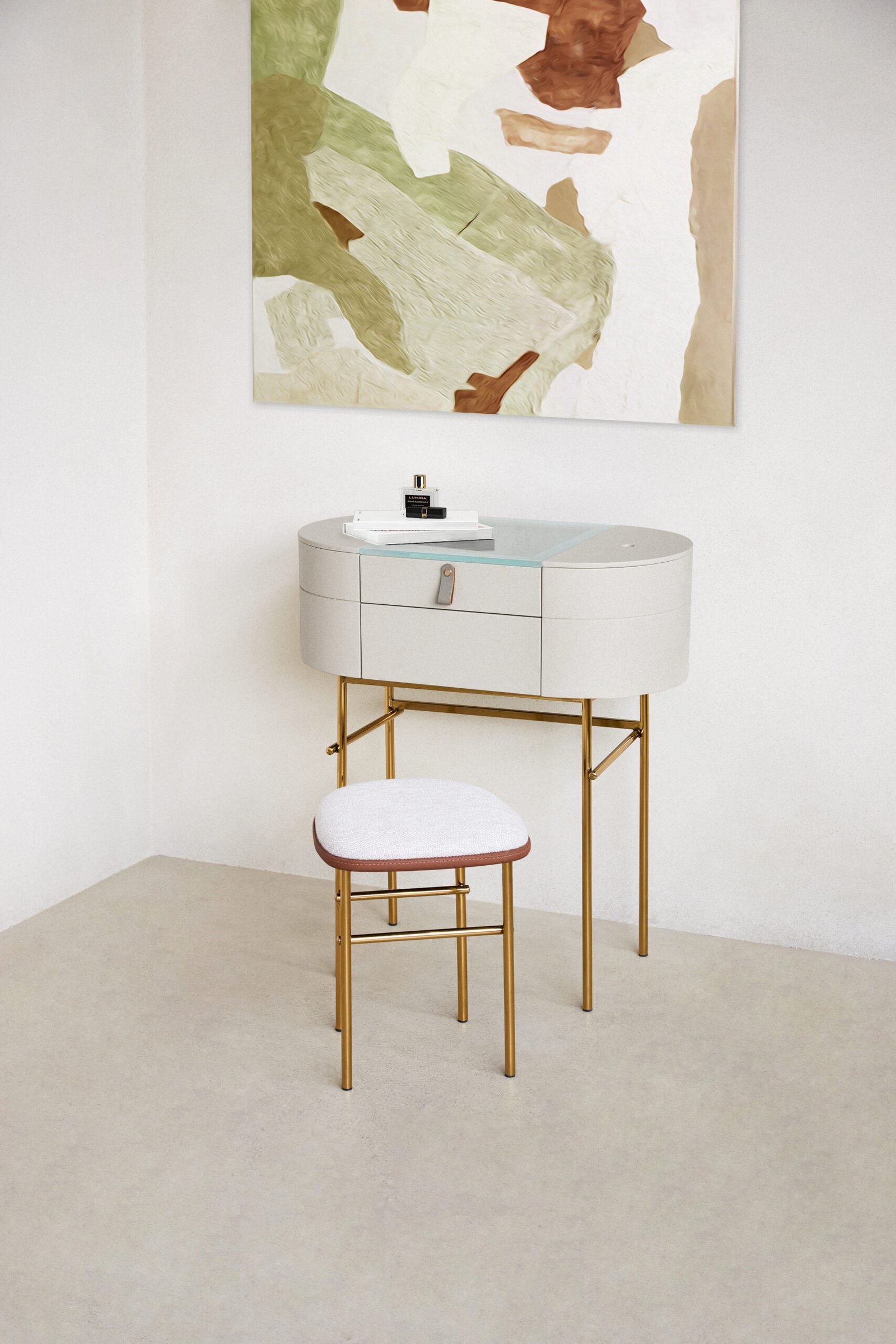 Fashion Wooden Oval Makeup Table HE6275
