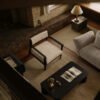 Fabric Solid Wooden Frame Single Lounge Chair B906(A)