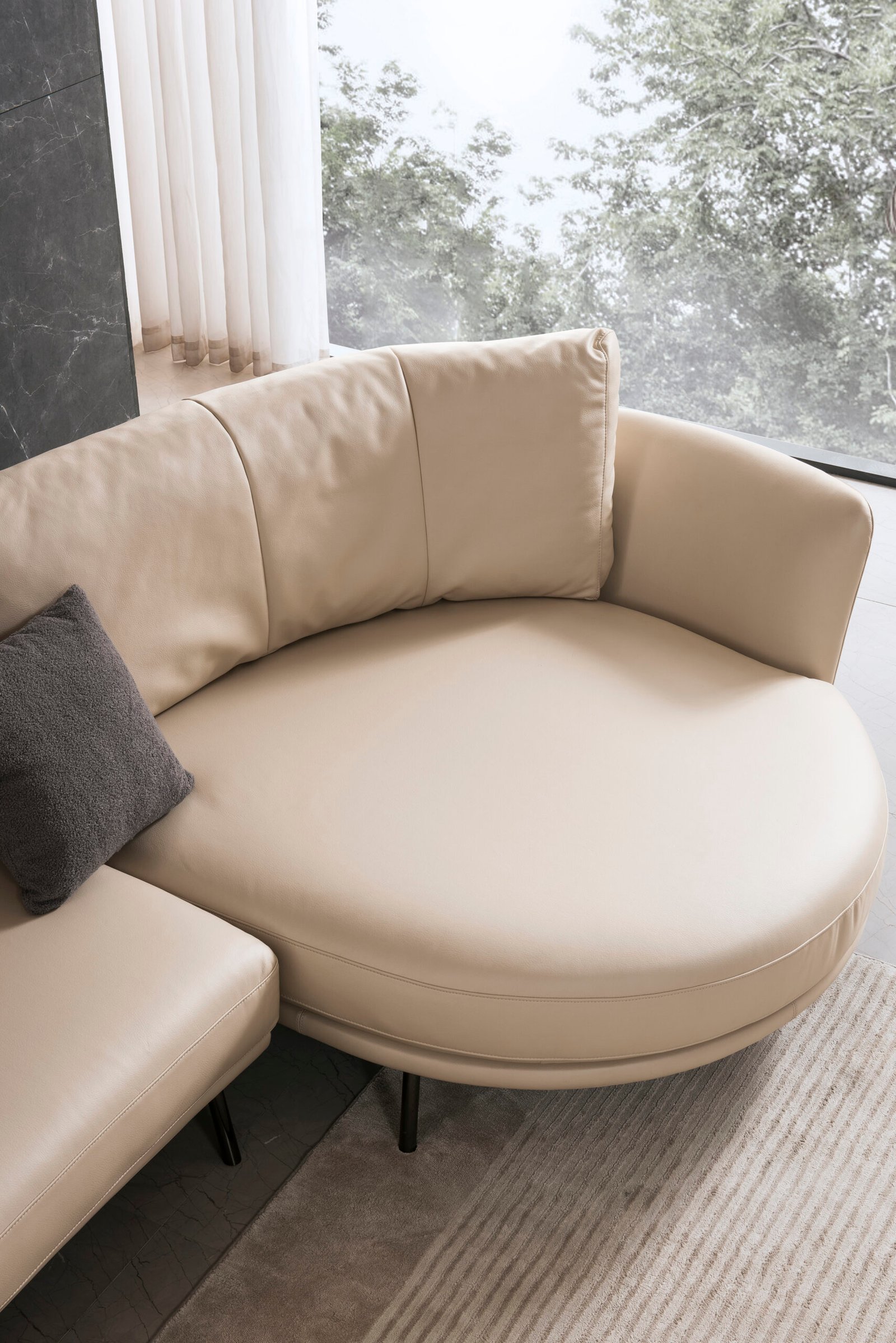 Modern Upholstered Leather Corner Sofa JHB169