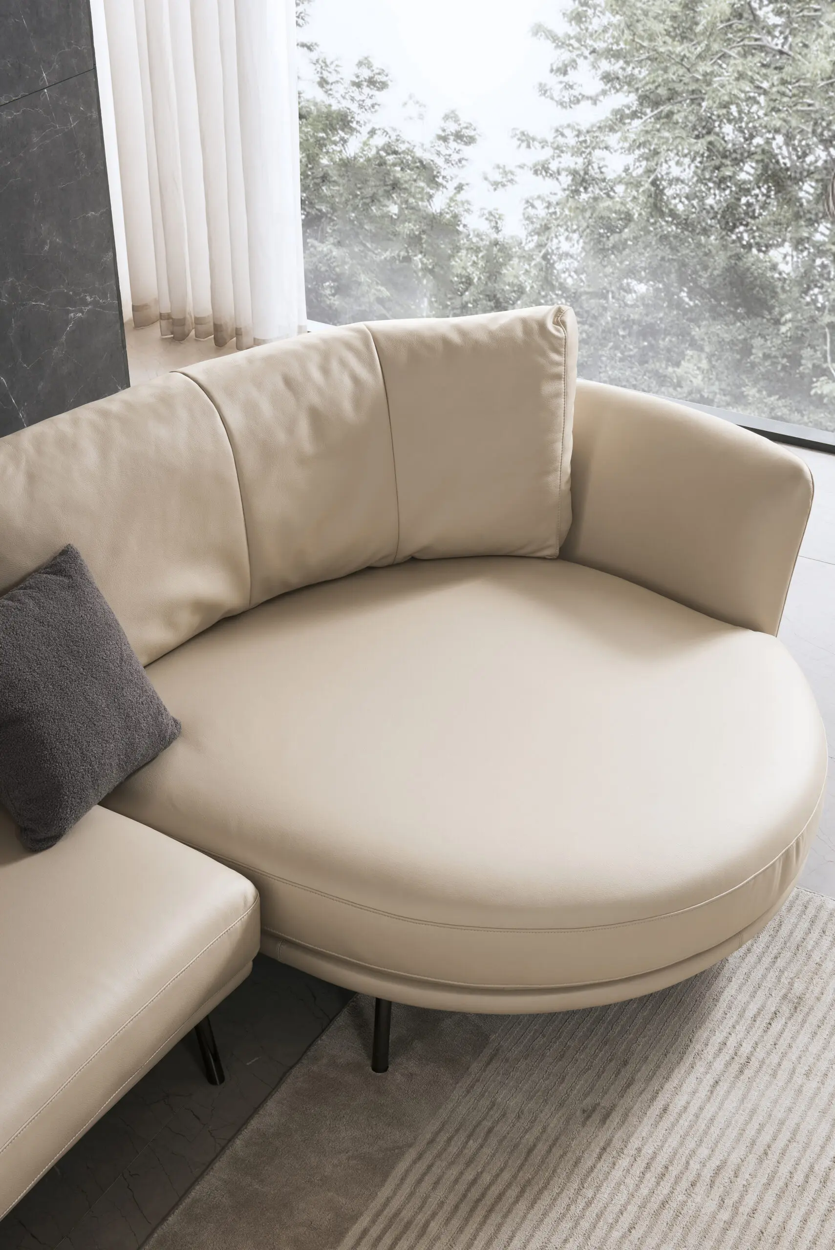 Modern Upholstered Leather Corner Sofa JHB169