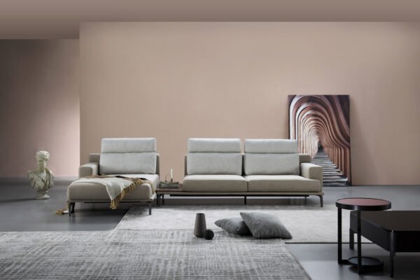 JHB136 (2) L Shape Chaise Fabric Sectional Sofa JHB136