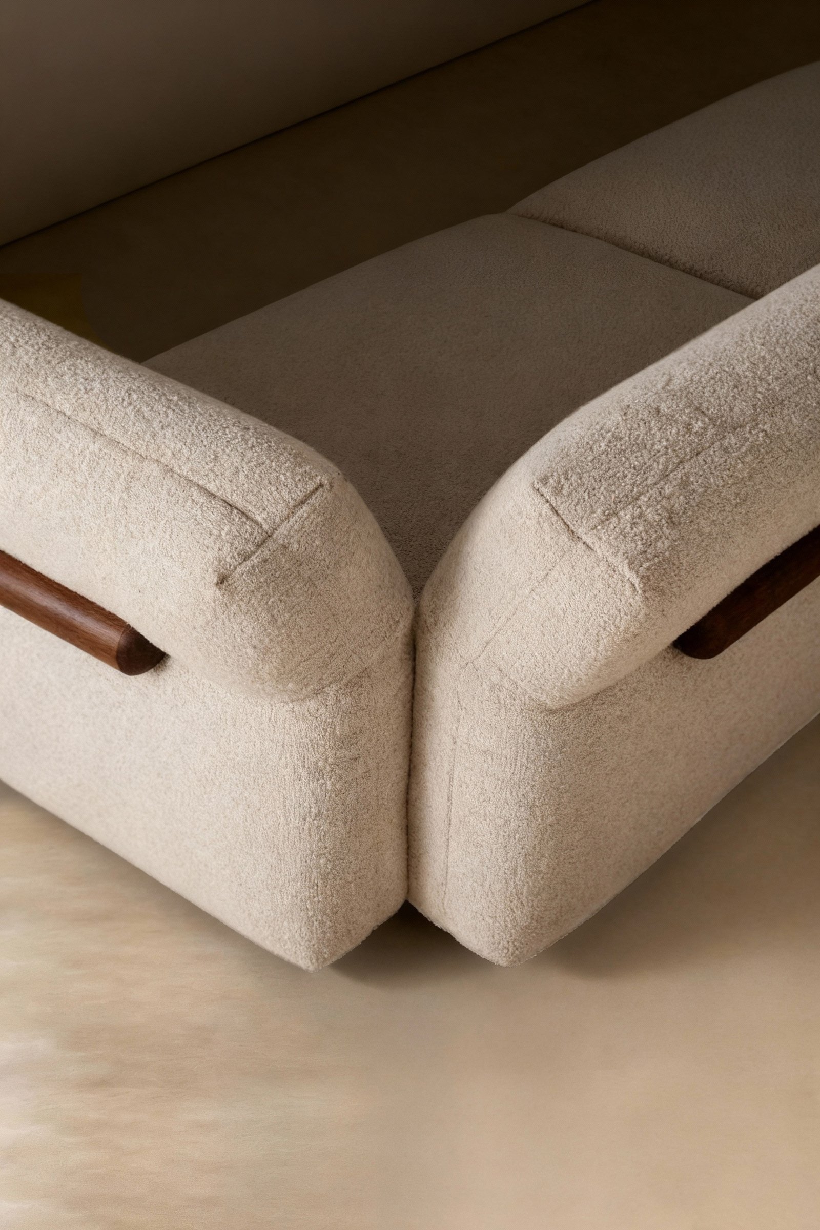 Upholstered Fabric Leather Feather Section Couch JHB211